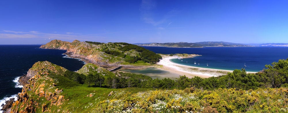 Playa de Rodas en Islas Cíes, Pontevedra, Galicia